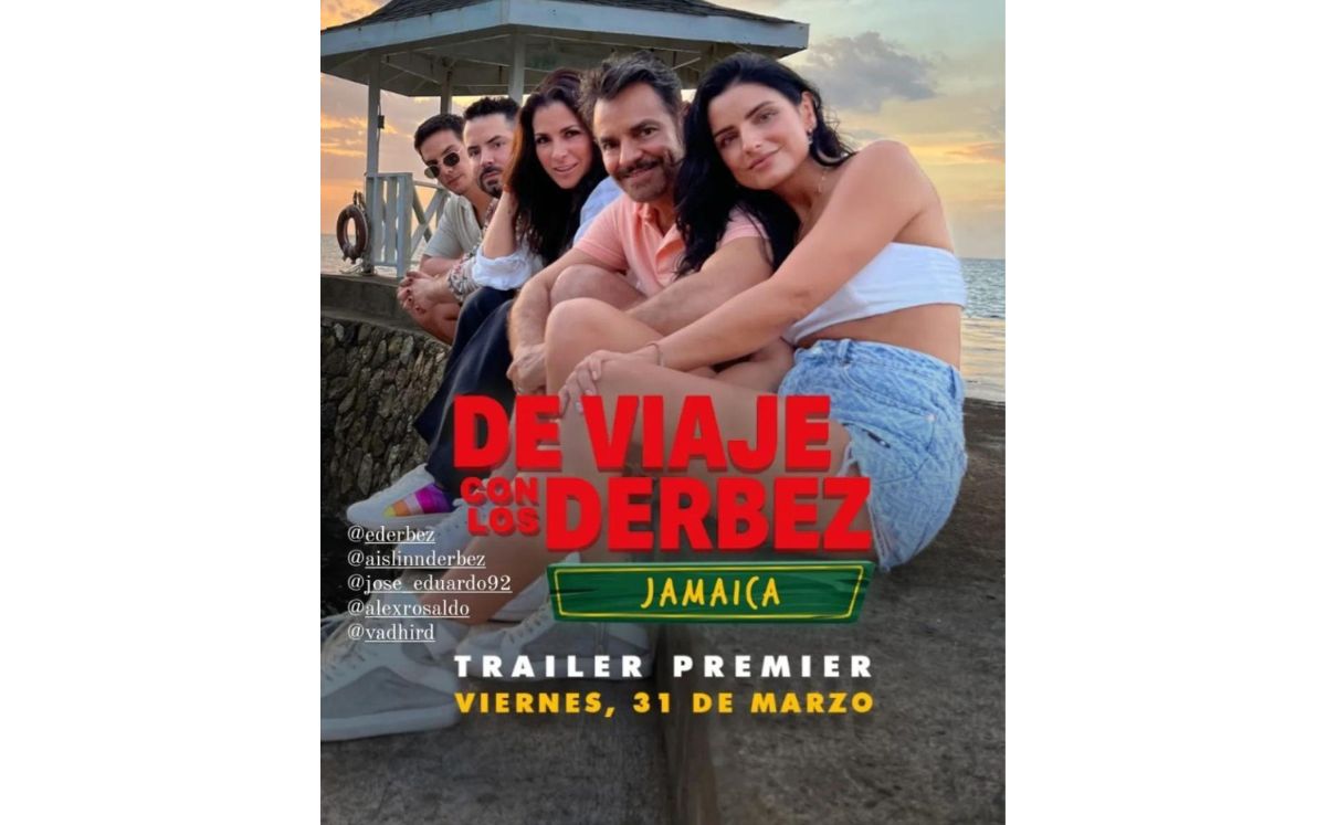 Aislinn Derbez luce tube top con short de mezclilla en Jamaica