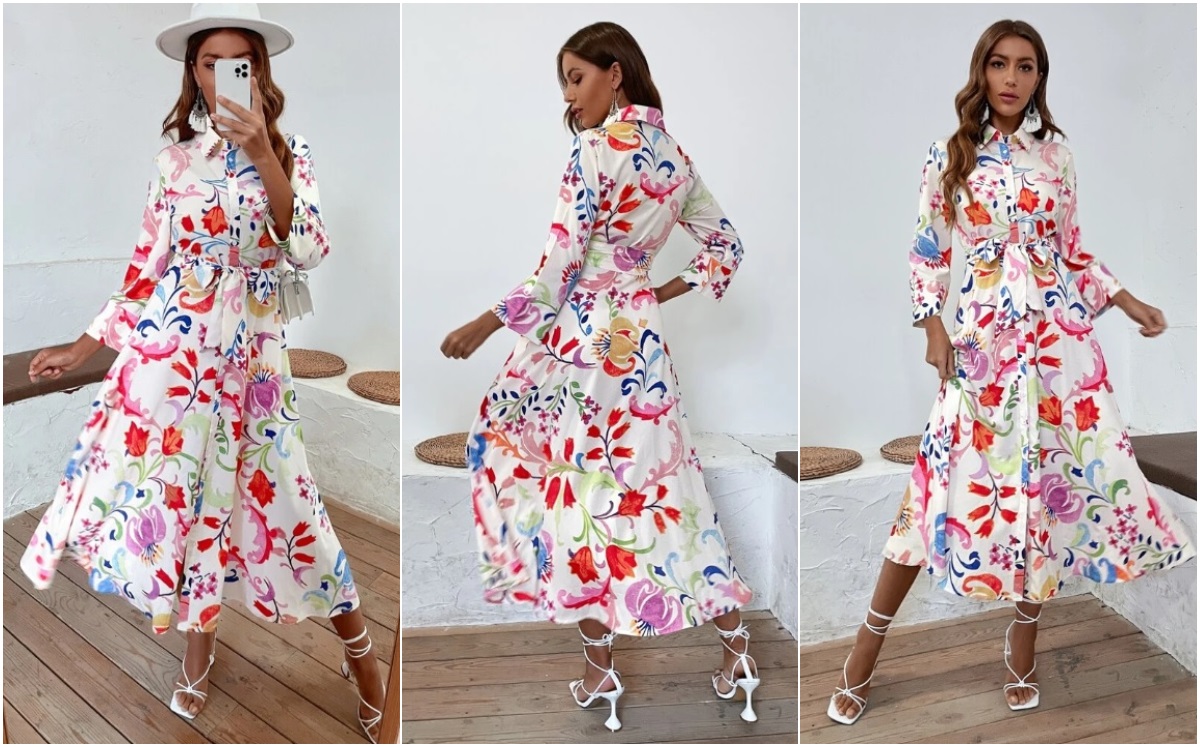 Mariana Rodríguez y el vestido camisero en su primer evento con Mariel (Foto: Instagram)