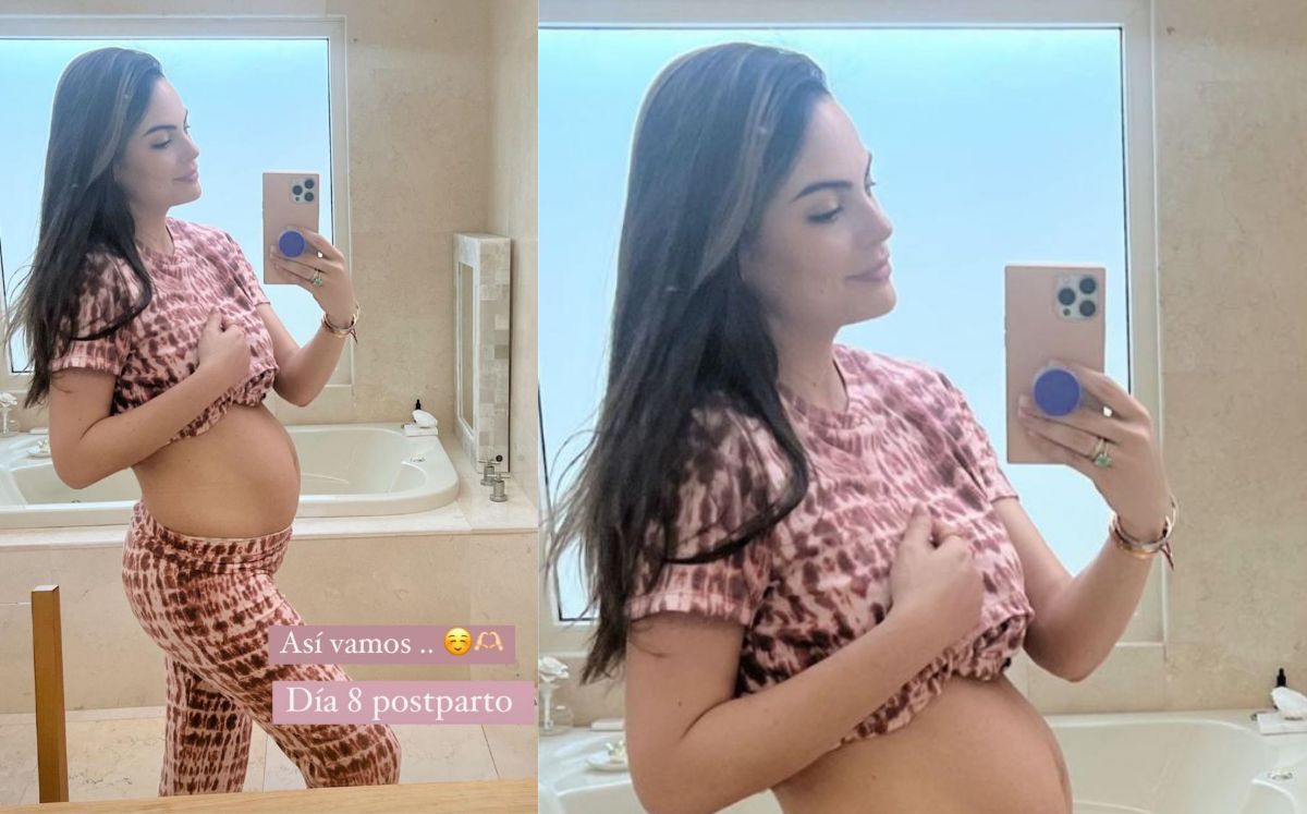 Ximena Navarrete impone con conjunto tie dye a días de dar a luz