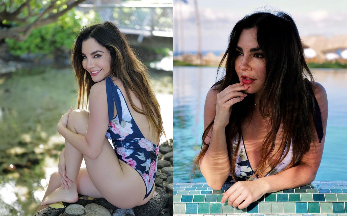 Martha Higareda lleva con éxito el traje de baño floreado escotado (2)