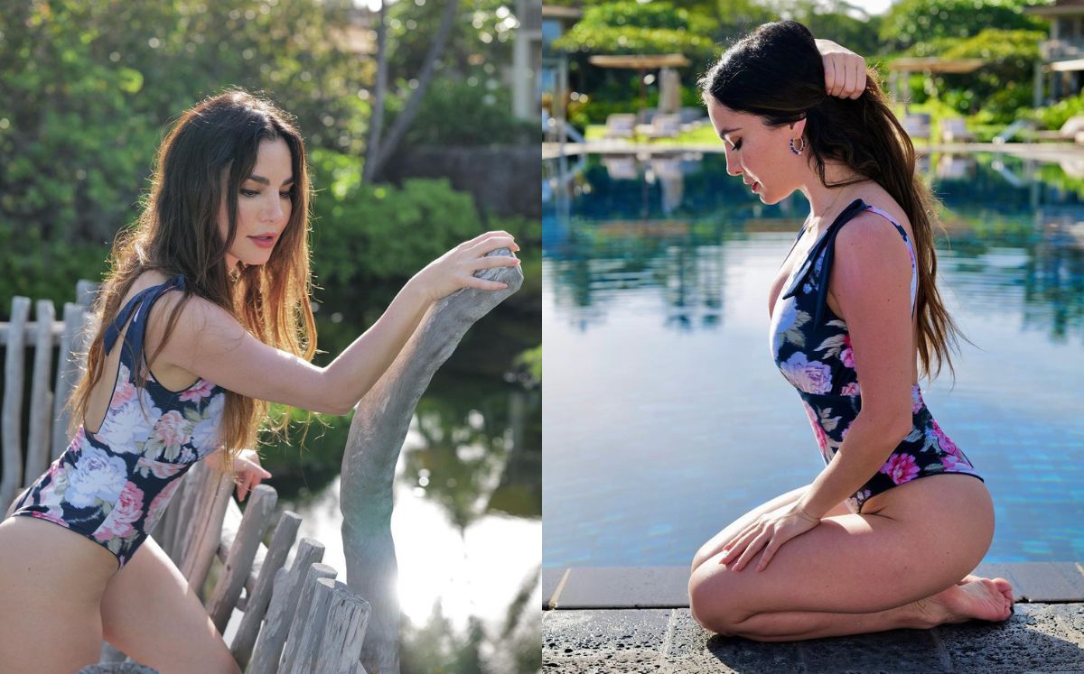 Martha Higareda lleva con éxito el traje de baño floreado escotado (1)