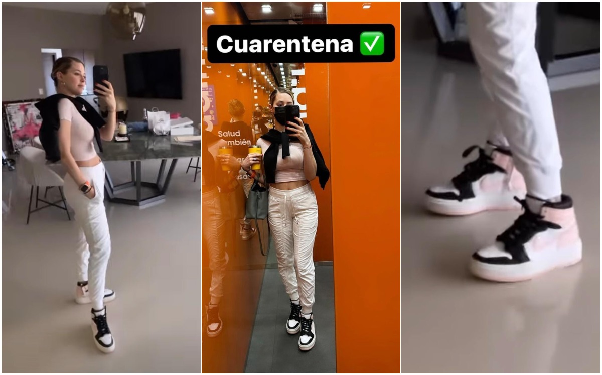 Mariana Rodríguez termina su cuarentena con look casual y tenis Nike (Foto: Instagram)