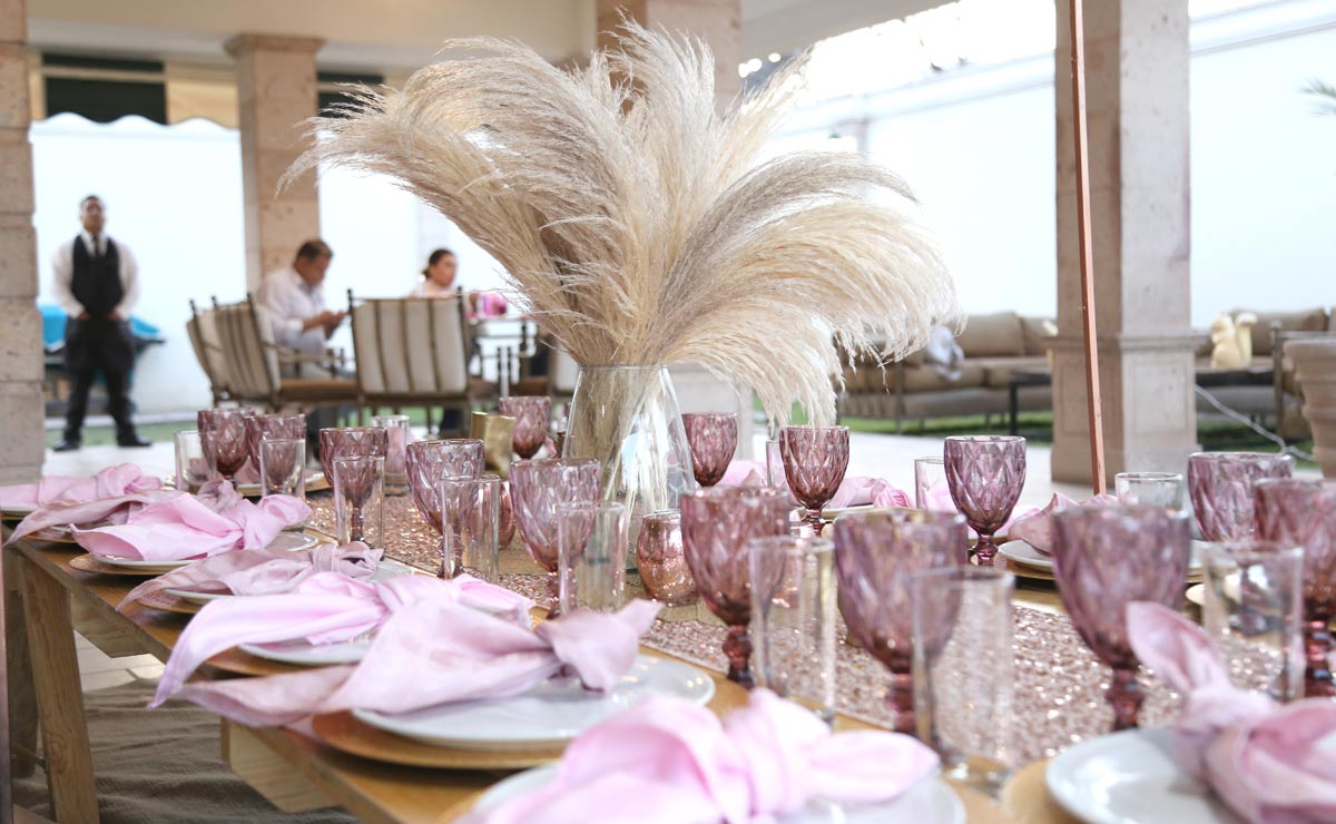 Decoración en tono rose gold