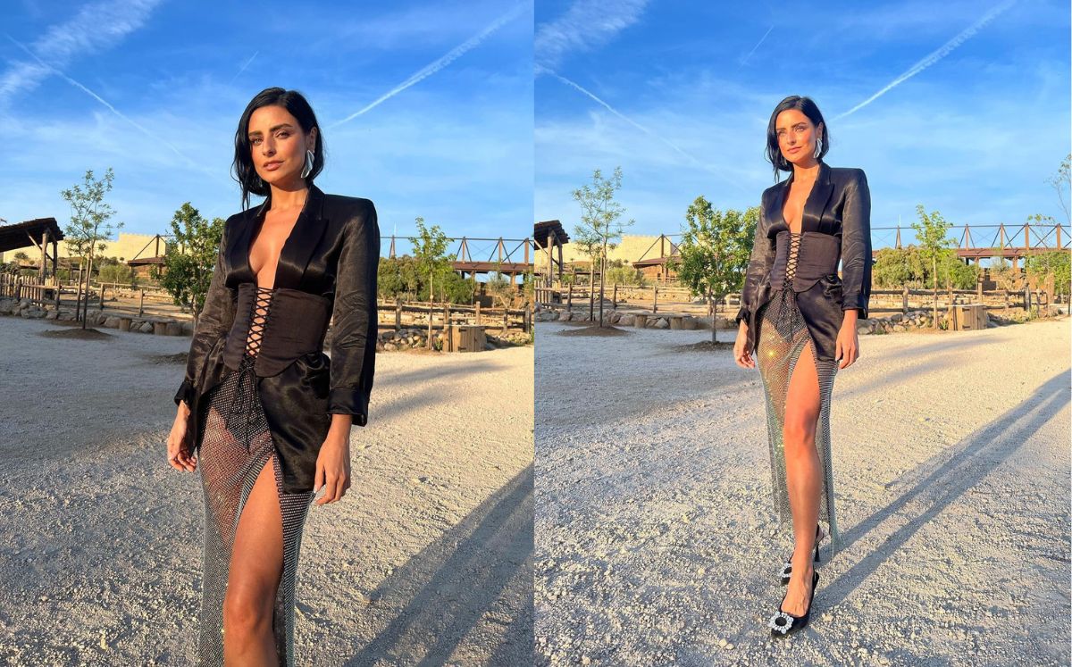 Aislinn Derbez luce corset y vestido transparente de segunda mano
