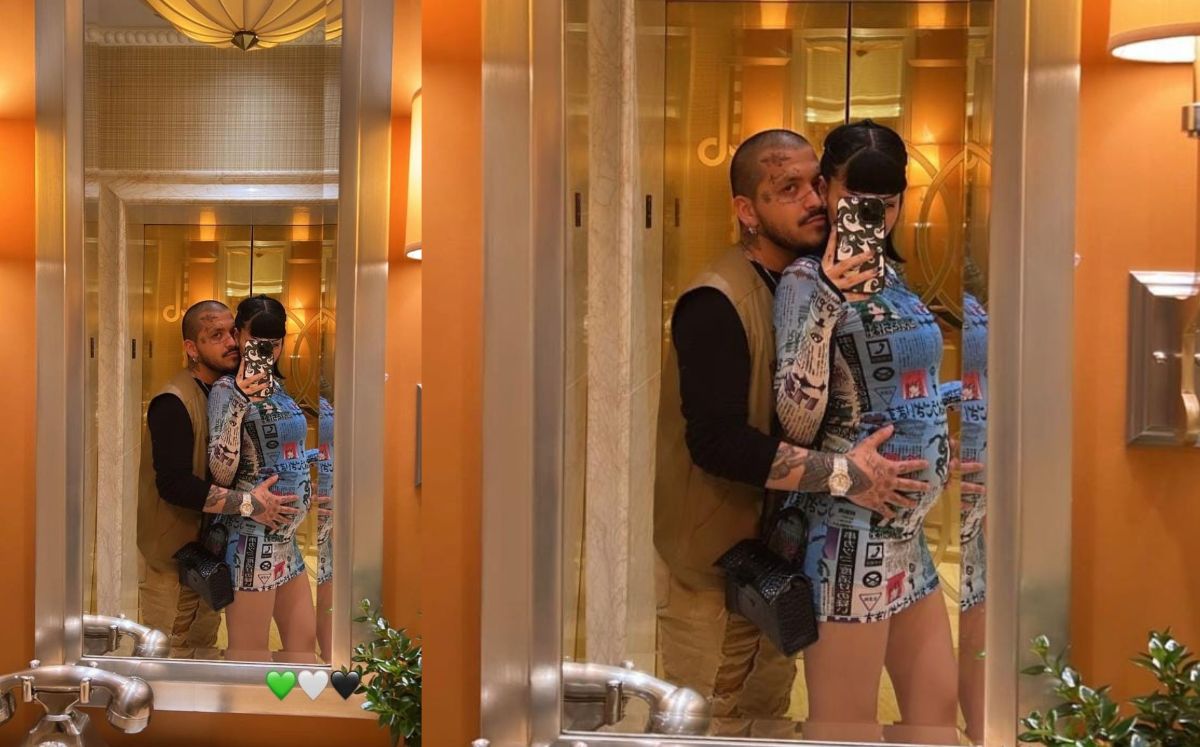 Cazzu presume su baby bump en el minivestido gráfico más fashion (Foto: Instagram @nodal)
