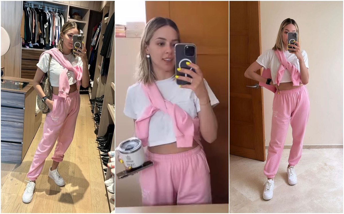 Mariana Rodríguez regresa a los básicos con crop top y pants (Foto: Instagram)