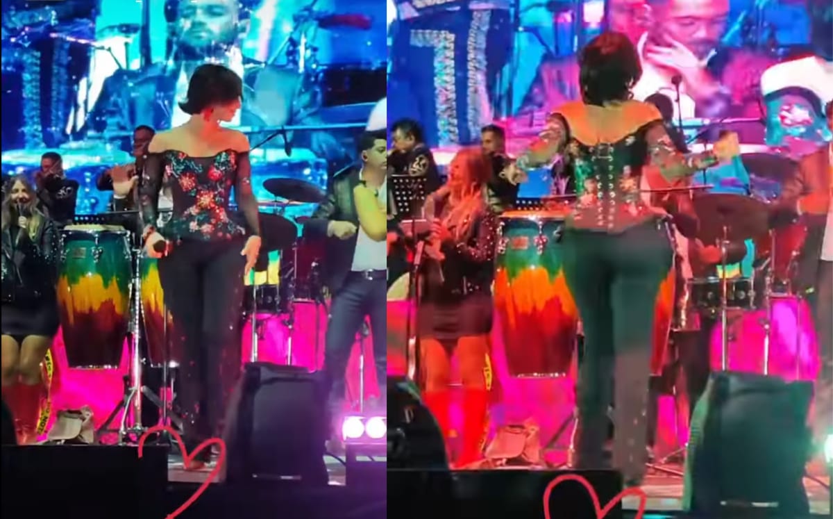 Ángela Aguilar trae de vuelta el corset con pantalones acampanados