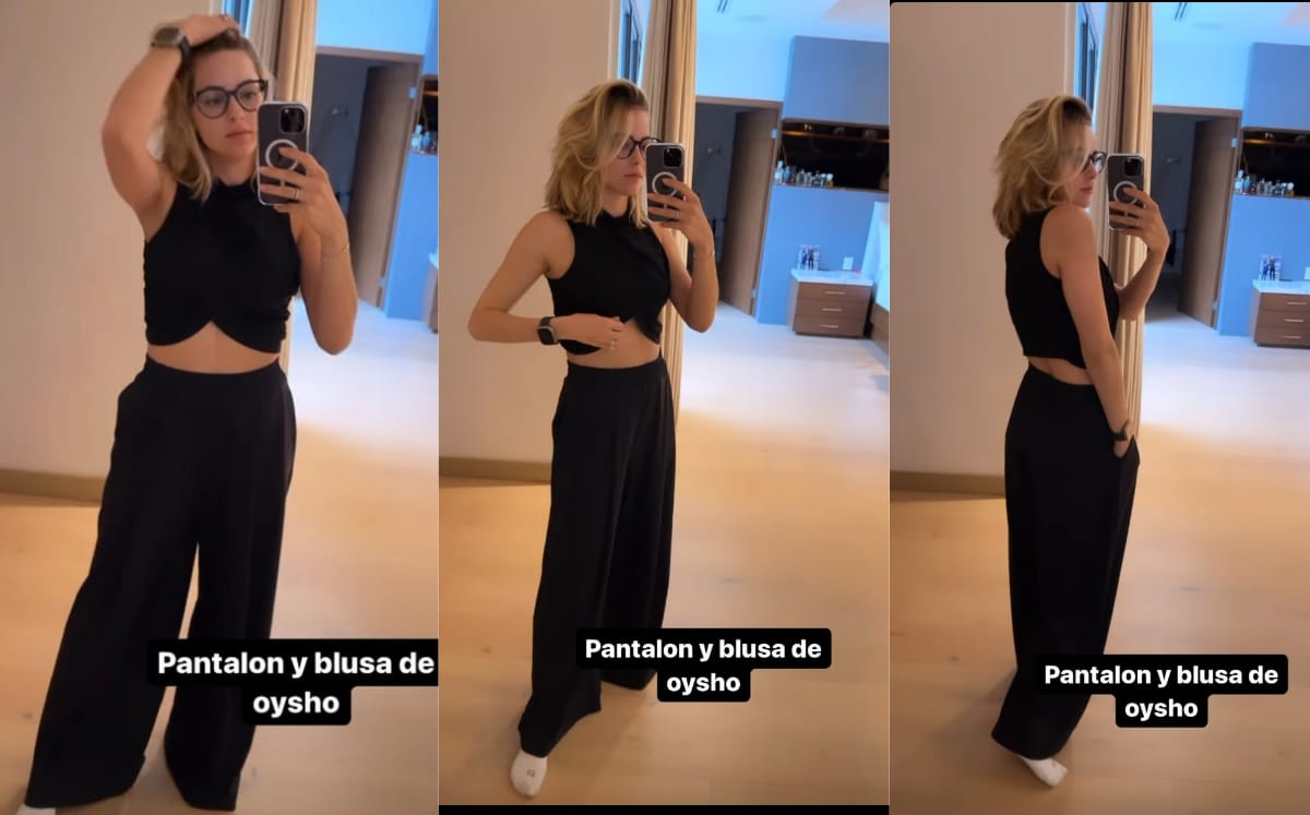 Mariana Rodríguez luce el tank top y pantalón tailoring más chic