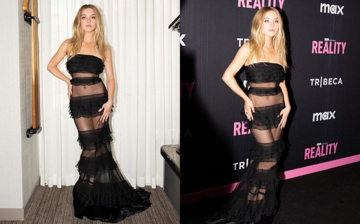 Sydney Sweeney luce un vestido semitransparente en la alfombra roja (Instagram)