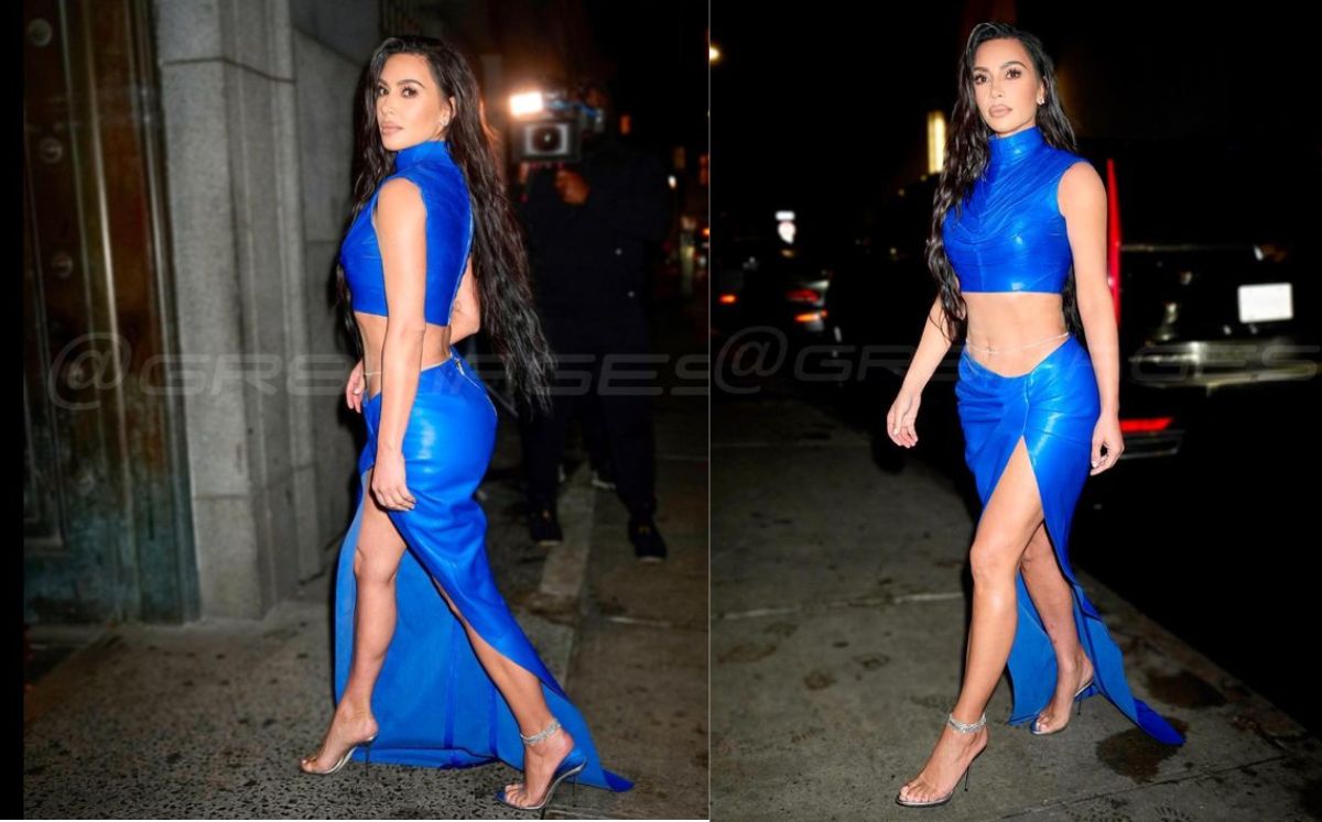 Kim Kardashian luce falda de piel en NY (Instagram)