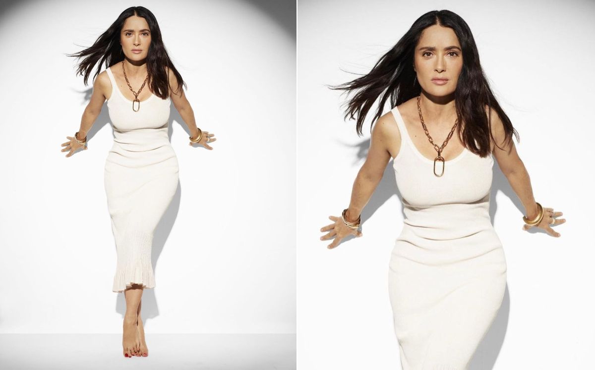 Salma Hayek luce vestido acanalado; ¿Cuánto cuesta? (Look)