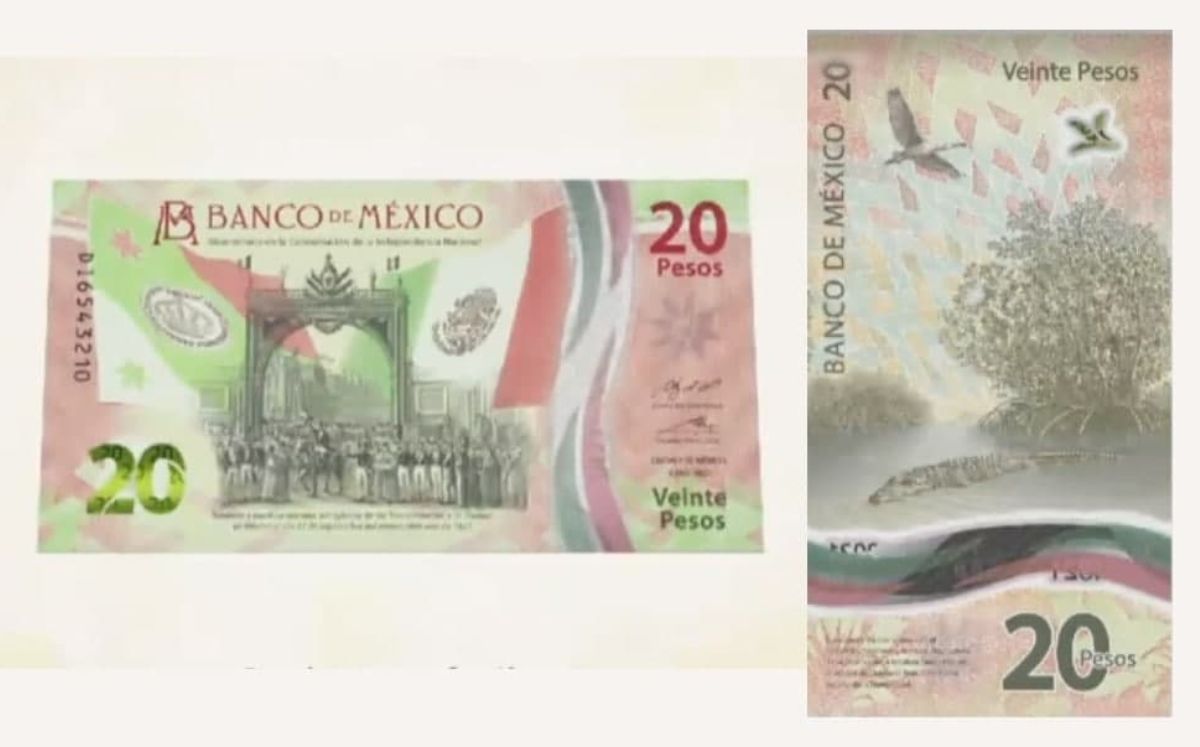 Billete que 20 pesos por delante y por detras (Cortesía)