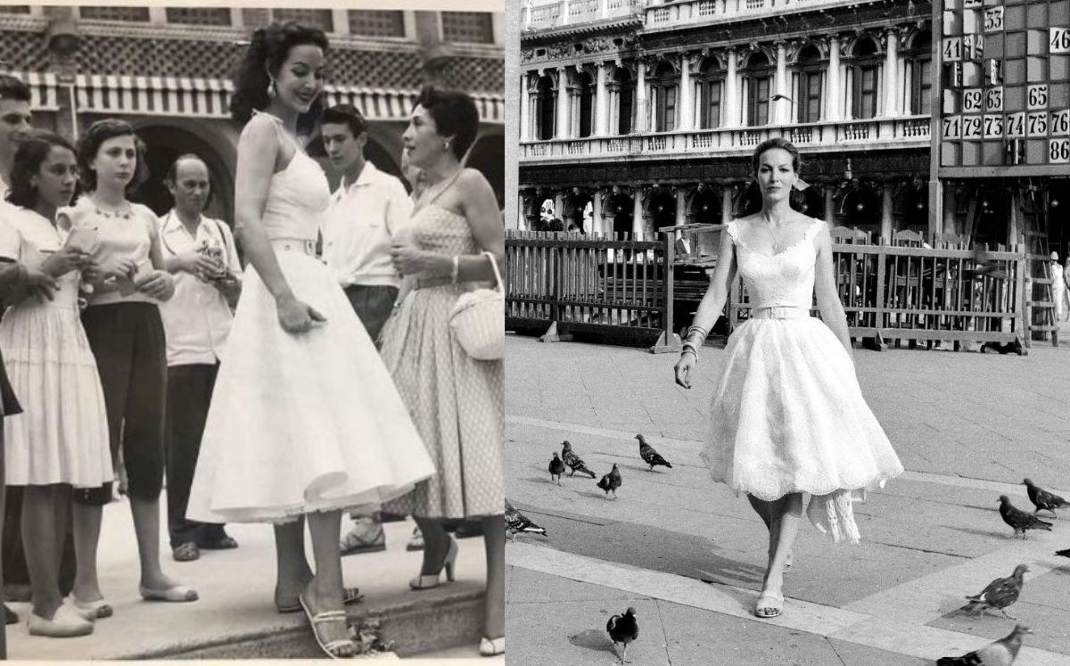 María Félix durante un paso en Venecia (INAH)