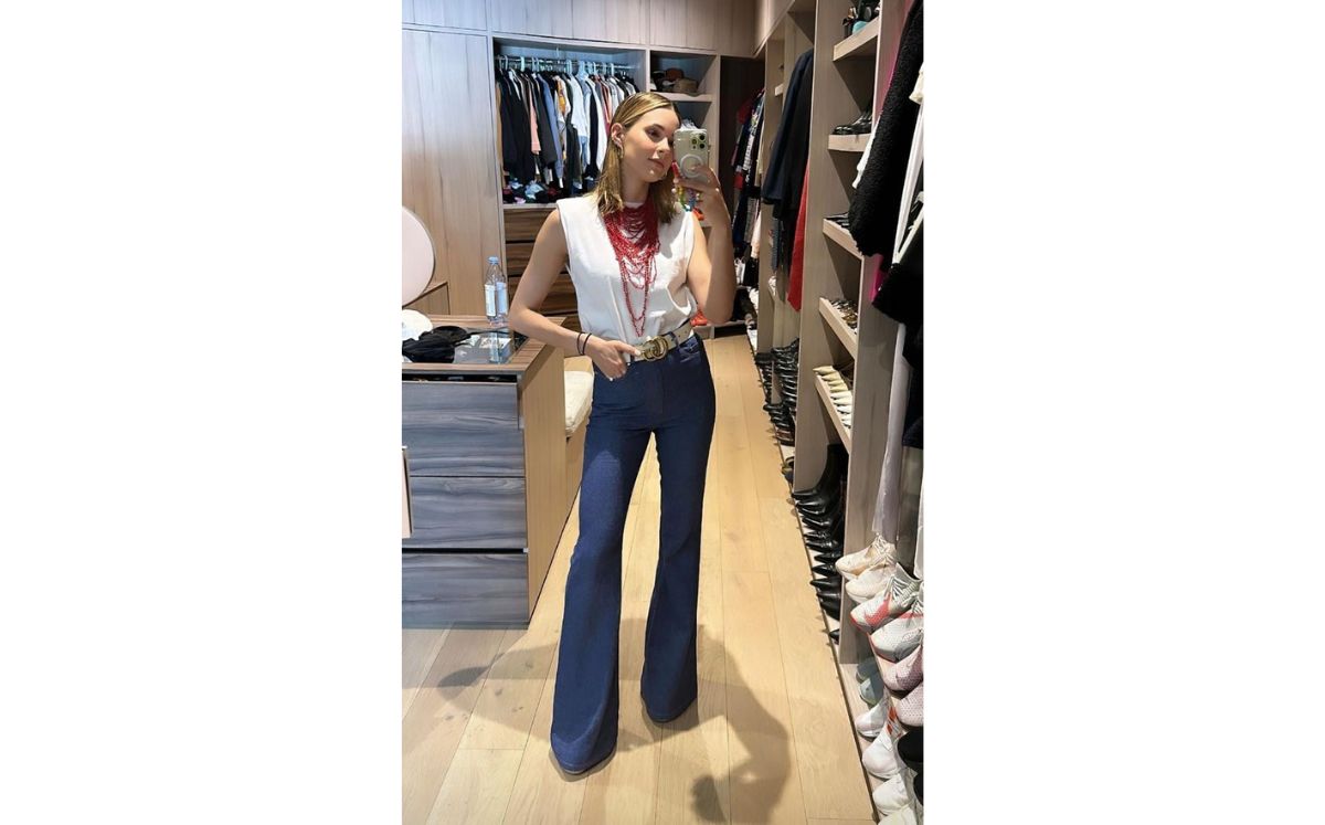 Mariana Rodríguez luce los jeans acampanados más fashion (Instastories)