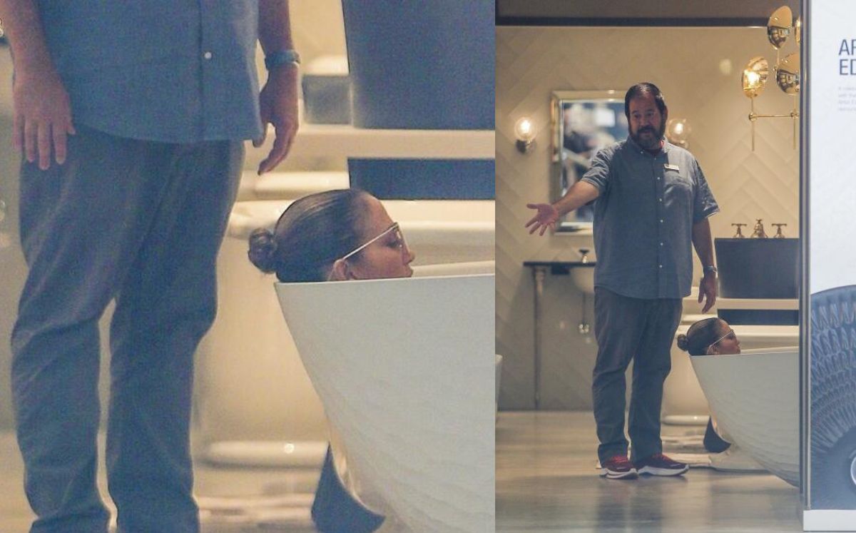 JLo va a una tienda y se queda dentro de una bañera (Backgrid/The Grosby Group)