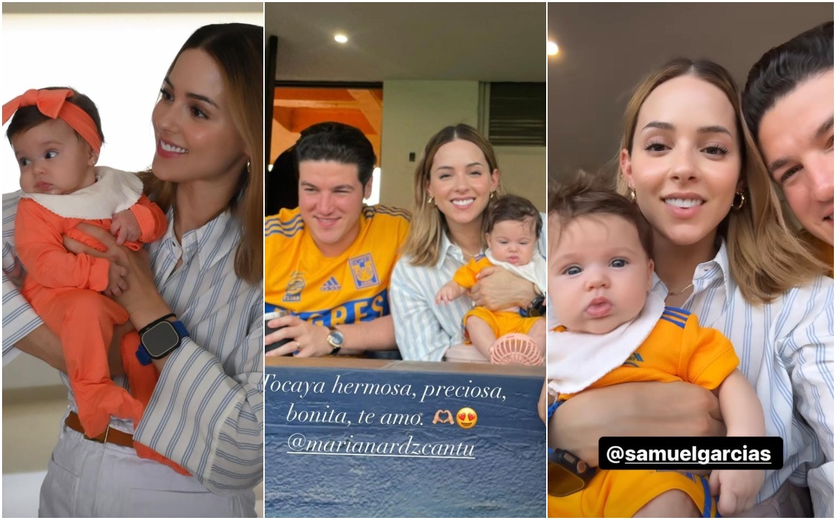 Mariana Rodríguez y Mariel roban cámara en el primer partido de Tigres (Foto: Instagram)