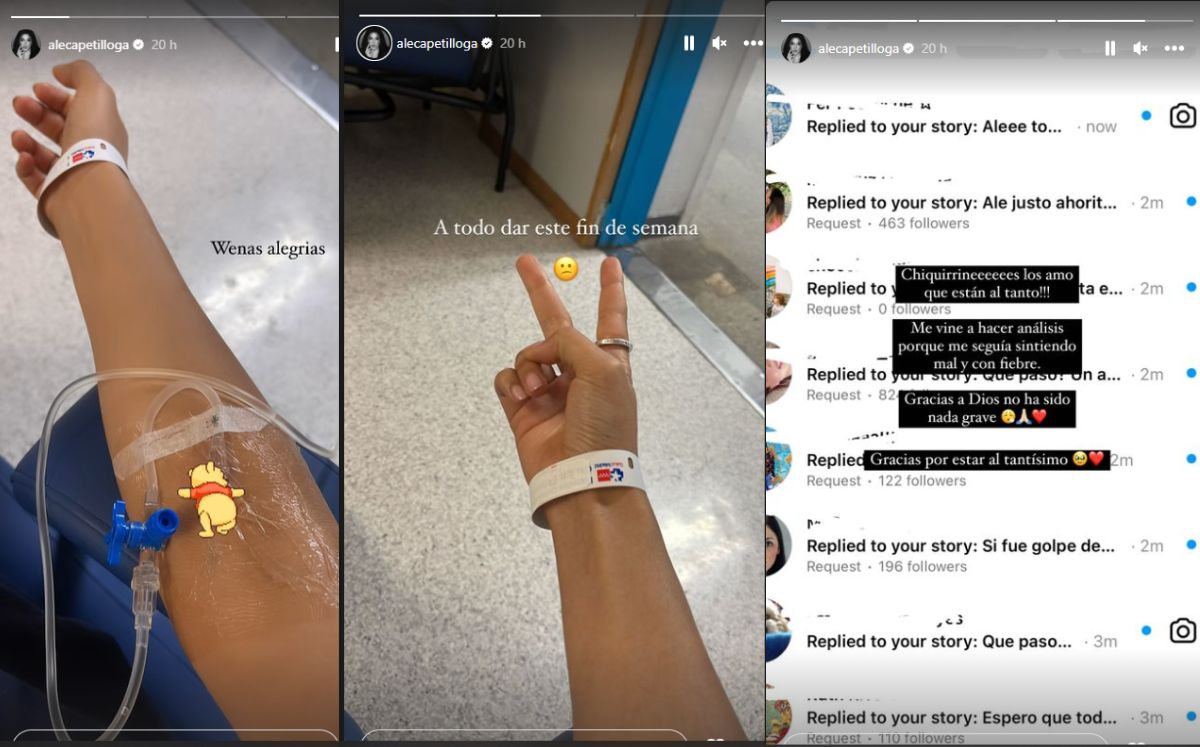 Historias de Alejandra Capetillo sobre su hospitalización (Instagram)