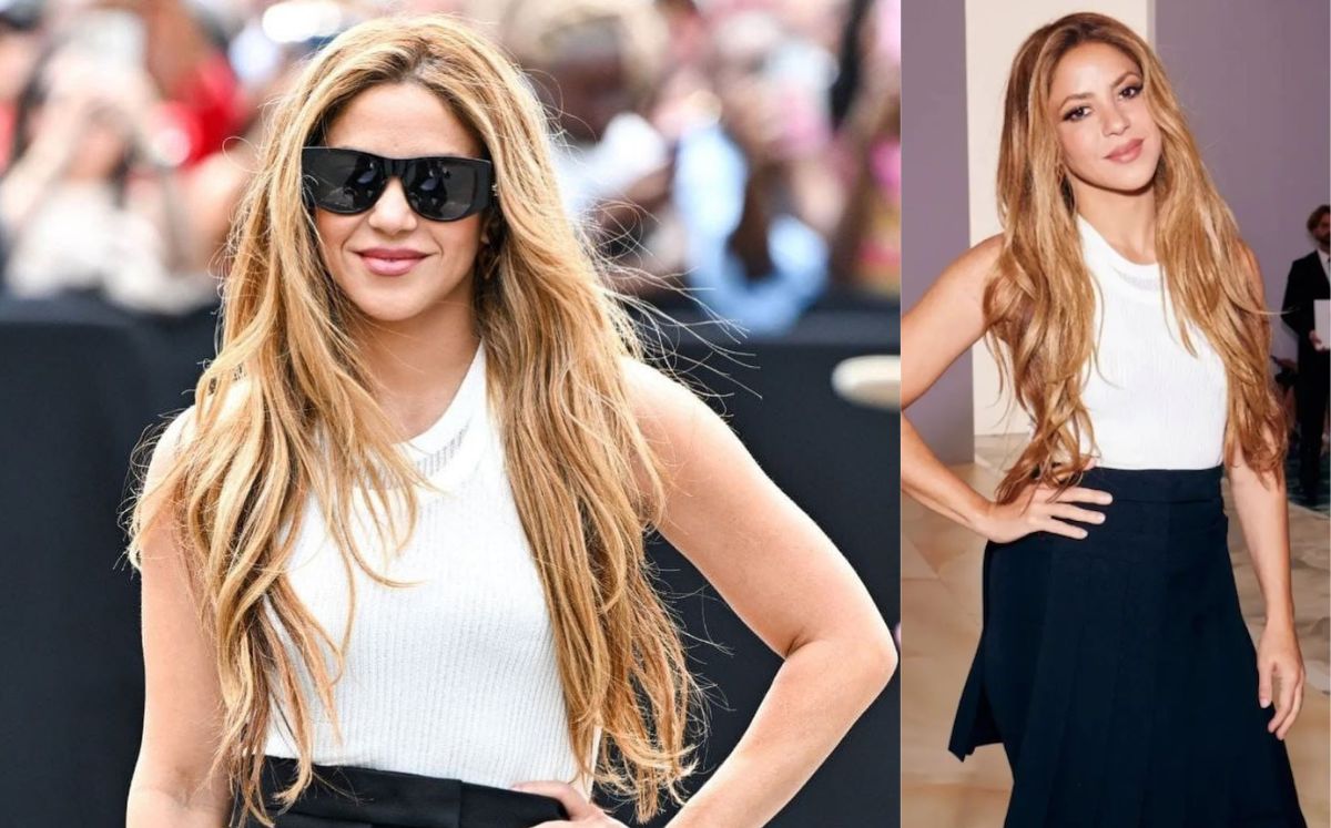Shakira sabe cómo llevar una minifalda plisada Fendi desde París (Instagram)