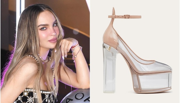 Belinda brilla en minifalda, crop top y plataformas transparentes (Foto: Instagram)
