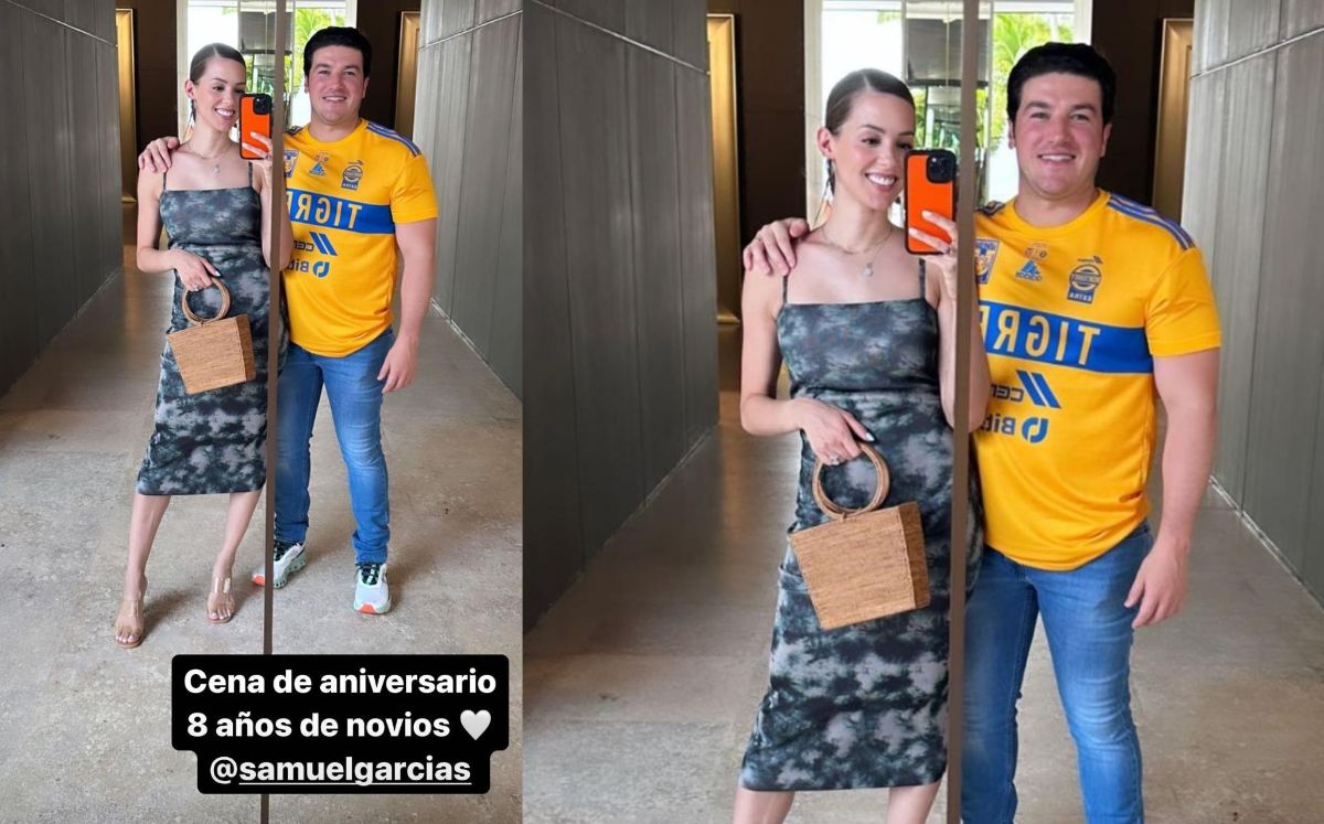 Mariana Rodríguez festeja su aniversario con vestido de tubo y Samuel con jeans
