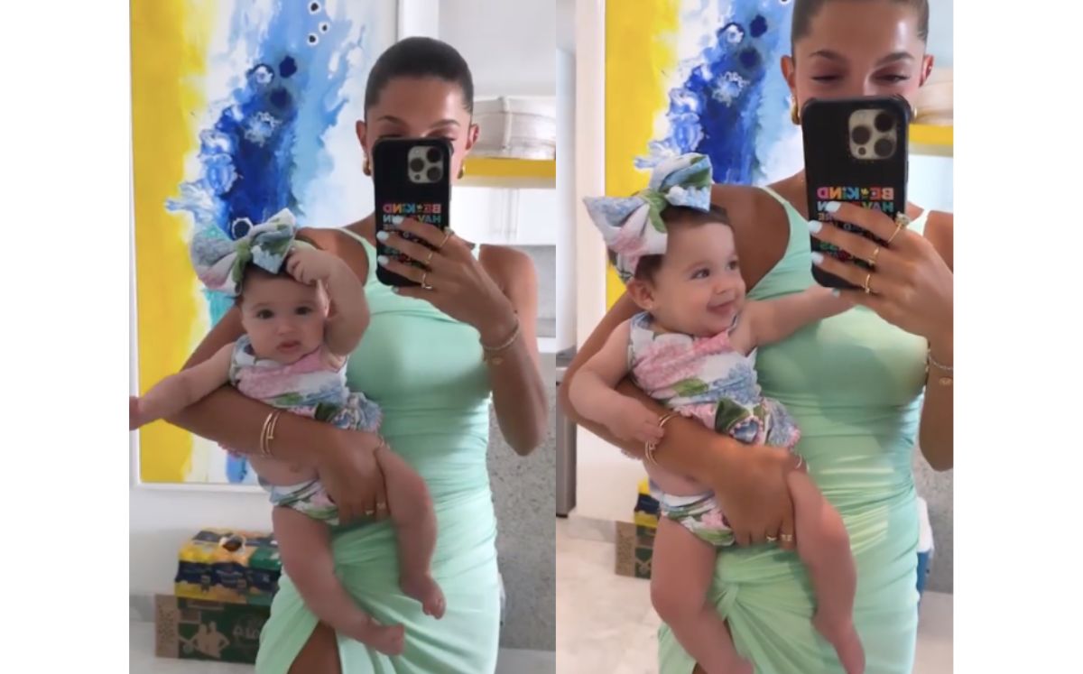 Mariana Rodríguez y su vestido de abertura en la pierna para la playa (Instagram)
