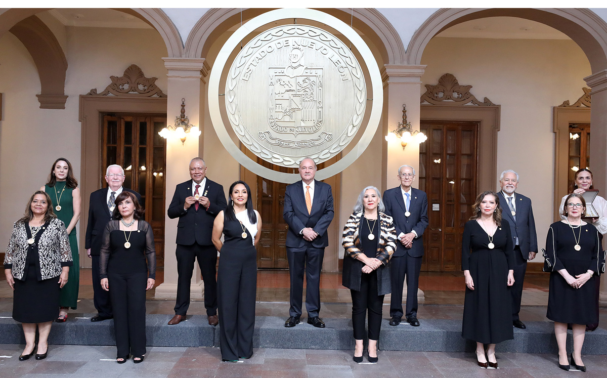 Galardonados del Reconocimiento al Mérito Cívico Presea Estado de Nuevo León 2022 / Foto: Omar Valdez