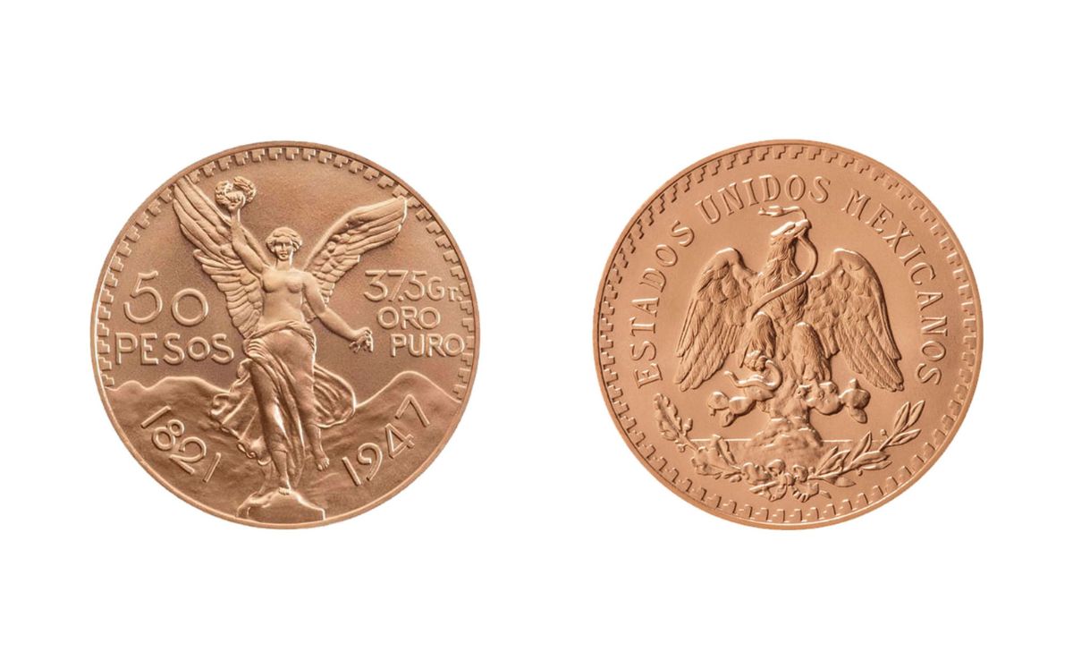 El Centenario de 50 pesos en oro (Cortesía)