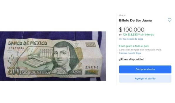 Billete de 200 pesos sale de circulación este año y valdría 100 mil (Foto: Instagram)