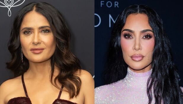 Salma Hayek le roba cámara a Kim Kardashian en cena de Nueva York (Getty Images).