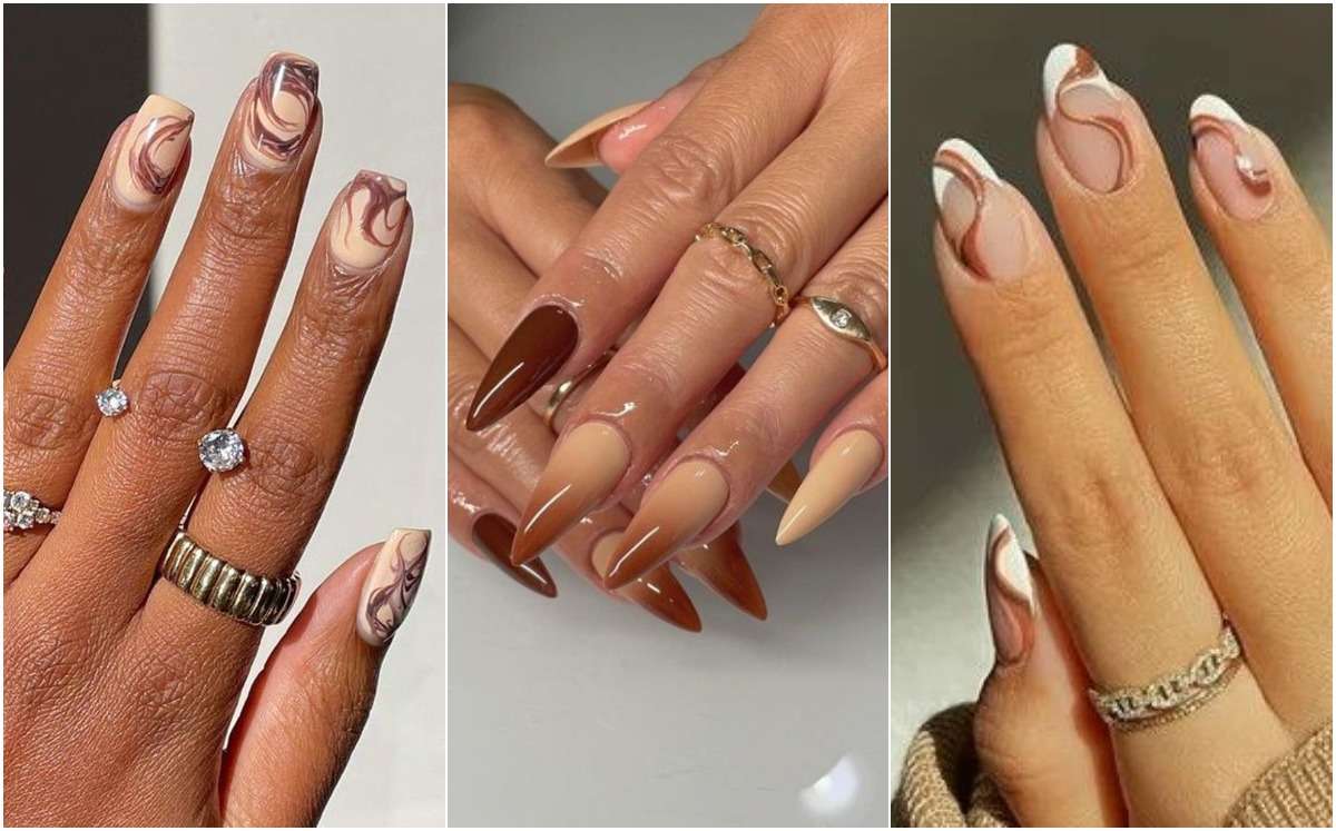 Uñas iced coffee: Qué es y cómo llevar la tendencia de otoño (Foto: Pinterest)