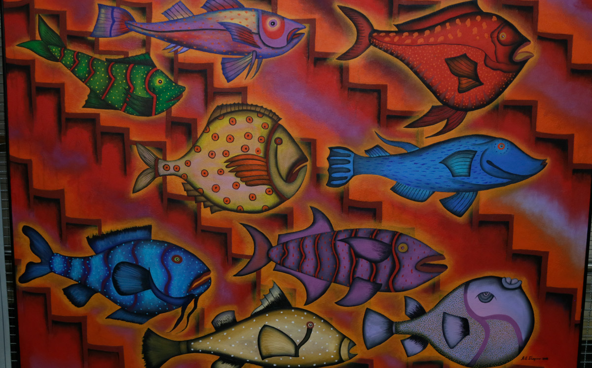 Habitantes de Aguas Profundas, obra de Román Andrade / Foto: Omar Valdez