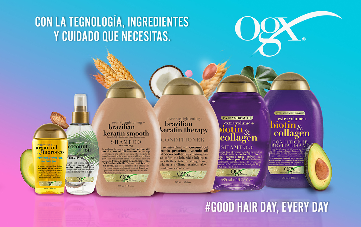 OGX cuenta con una colección de productos que aseguran una limpieza suave y delicada para el cuidado de tu pelo. (Cortesía)