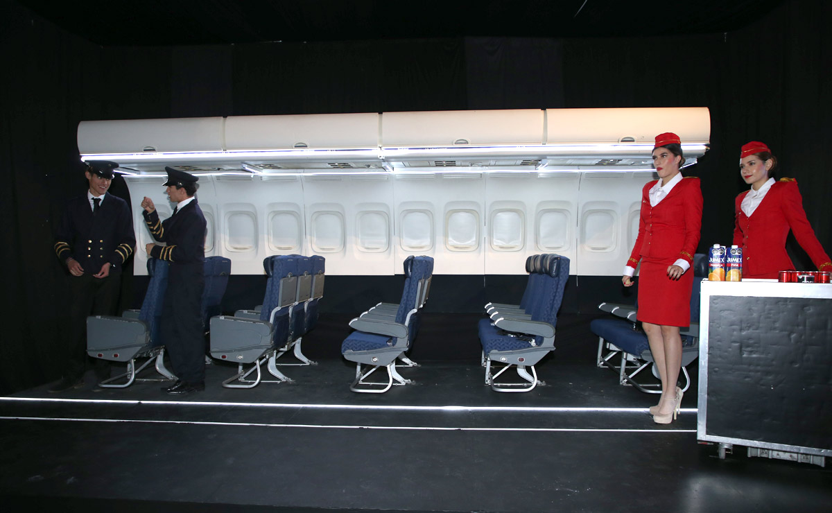 La decoración incluyó un avión