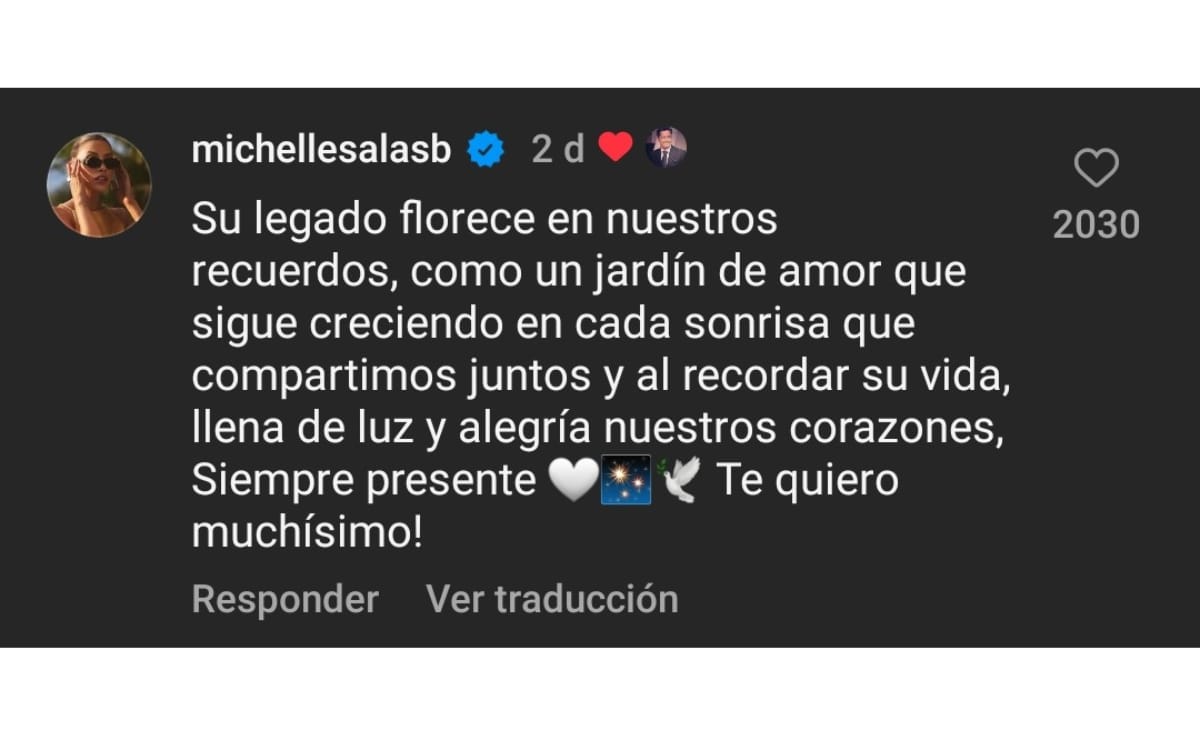 Michelle Salas honra la memoria de su abuela, con emotivo mensaje  (IG)