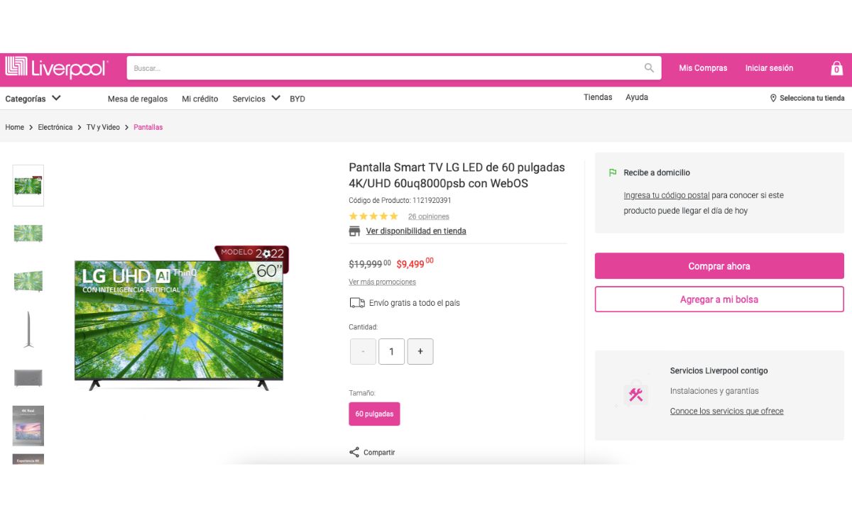 Pantalla LED de 60 pulgadas a mitad de precio en Amazon (Instagram)