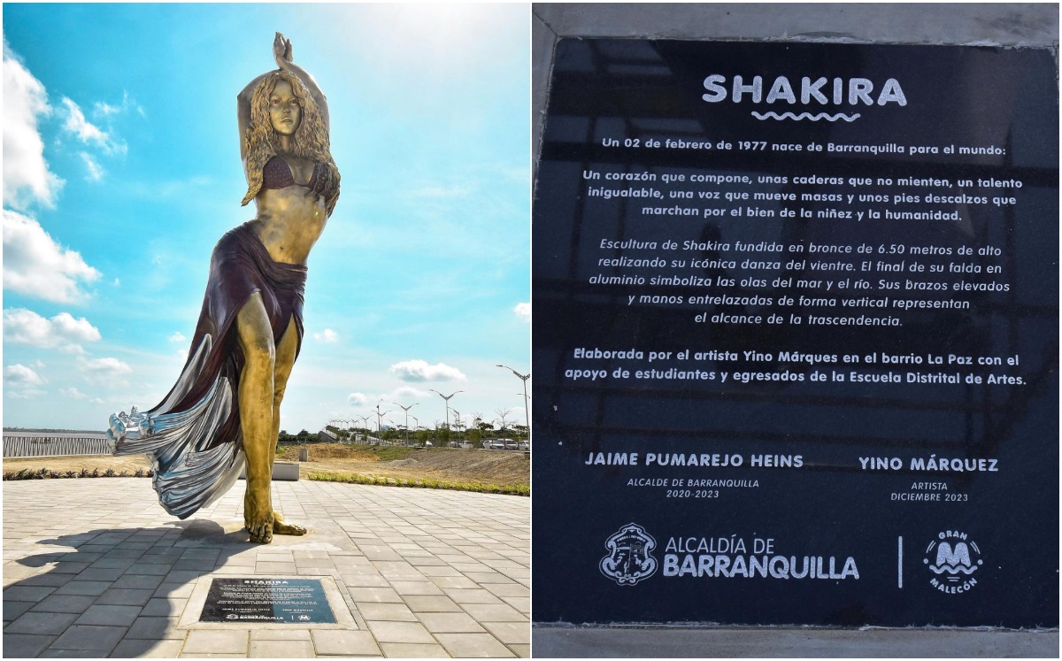 Shakira devela la estatua que hicieron en su honor en Barranquilla (Foto:Instagram)