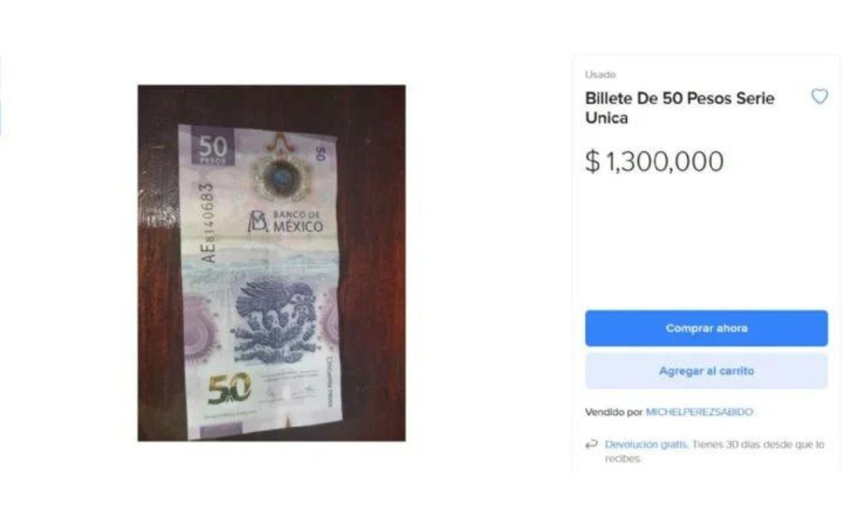 Conoce cuál es el billete de 50 pesos, por el que los coleccionistas ofrecen hasta 1 millon de pesos (Foto: Redes Sociales)