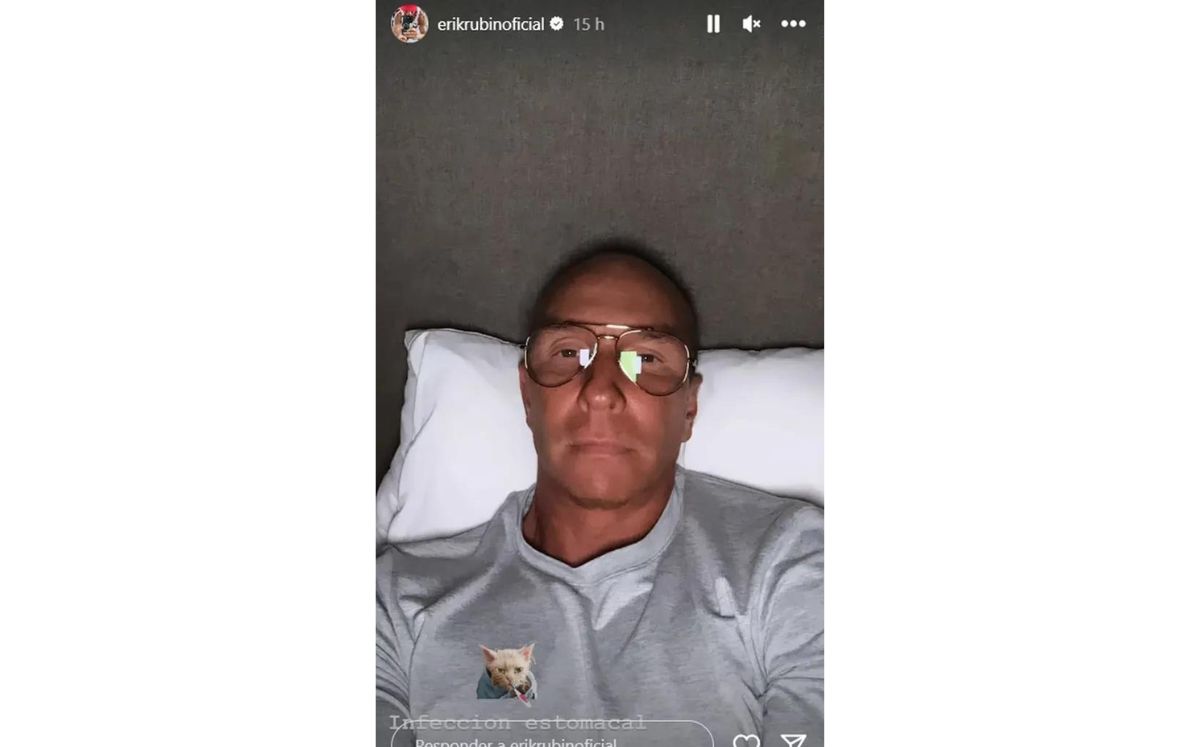 Erik Rubín alerta por su estado de salud por infección estomacal (Instagram)