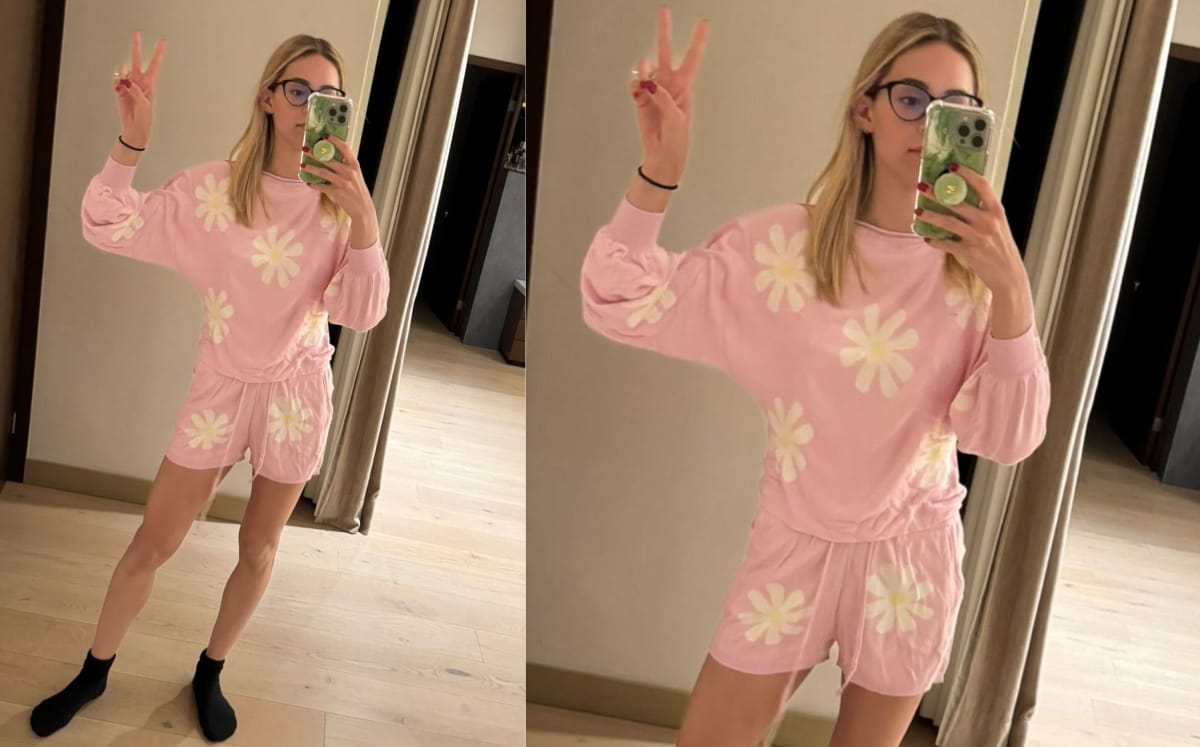 Mariana Rodríguez y su pijama de Amazon de 700 pesos (Instagram)