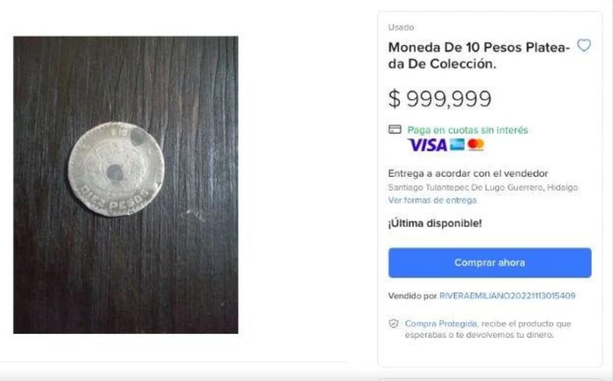Moneda de 10 pesos de Tonatiuh vale hasta un millón | Características (Mercado Libre)