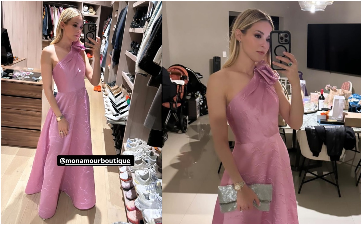 Mariana Rodríguez roba cámara en una boda con vestido de alta costura (Foto: Instagram)