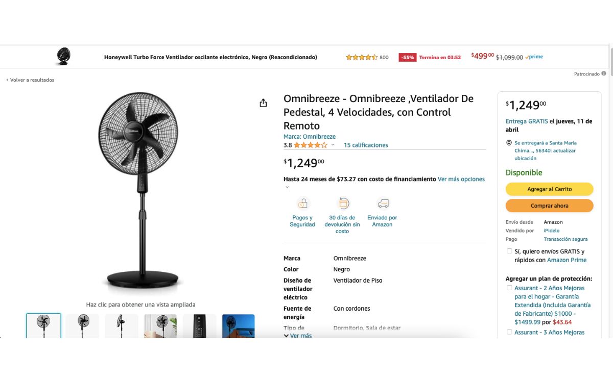 Ventilador OmniBreeze de Costco se agota; ¿en dónde comprarlo? (Amazon)