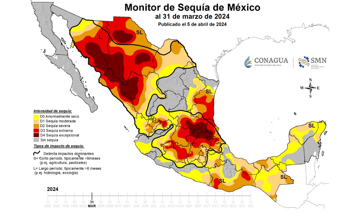 Sequía en México: ¿Qué estados son afectados en abril? (Conagua)