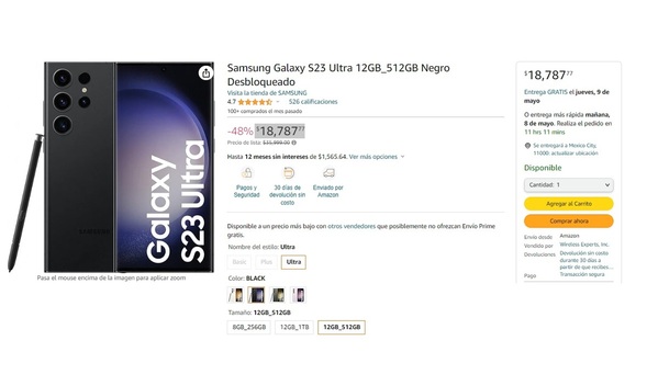 Amazon REMATA Samsung Galaxy S23 Ultra a MITAD de precio (Foto: Instagram)