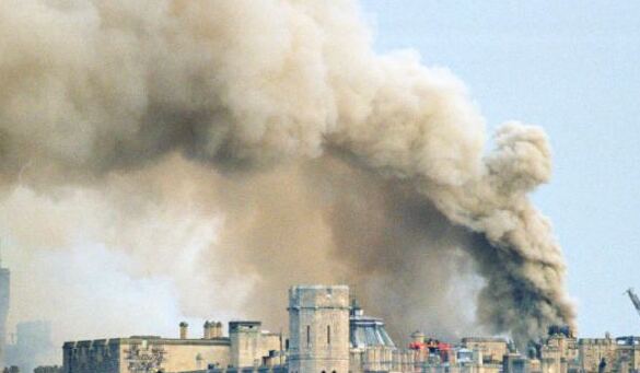 Así fue el incendio en el Castillo de Windsor en la vida real (Foto: Getty Images)