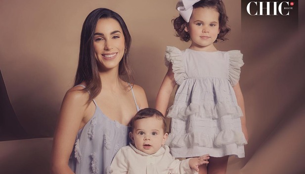 Sofía Torre junto a sus hijos Roby y Noa