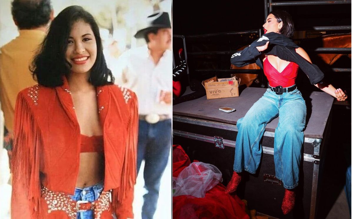 Ángela Aguilar y su look color rojo inspirado en Selena Quintanilla (Foto: Instagram)