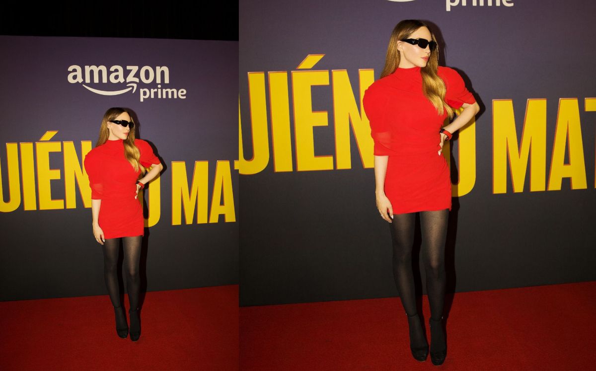 Belinda es el centro de atención en premiere con mini vestido rojo (Cortesía)