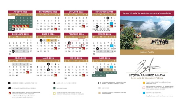 Calendario Oficial de la SEP 2024 (Foto. SEP)