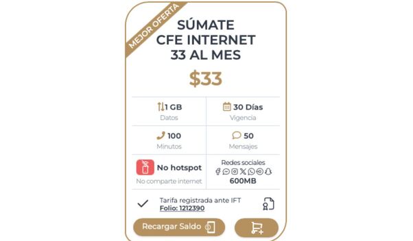 CFE ofrece internet a un peso; ¿cómo contratarlo? (CFE)
